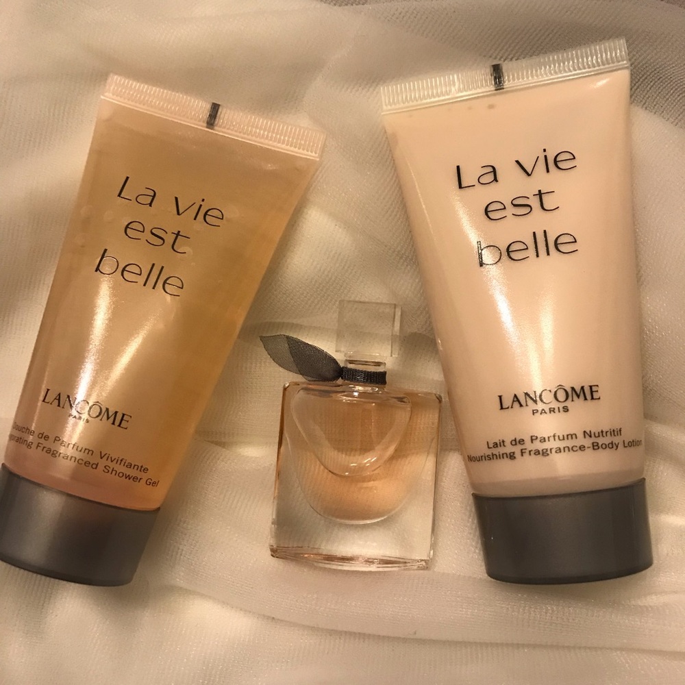 NEVERUSED LANCÔME shower gel, lotion, perfume samp